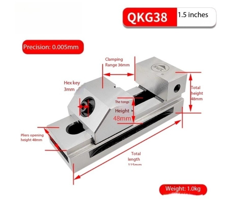 Manual Parallel-Jaw Precision Grinding Machine Bench Vise Small Right-Angle Vise
