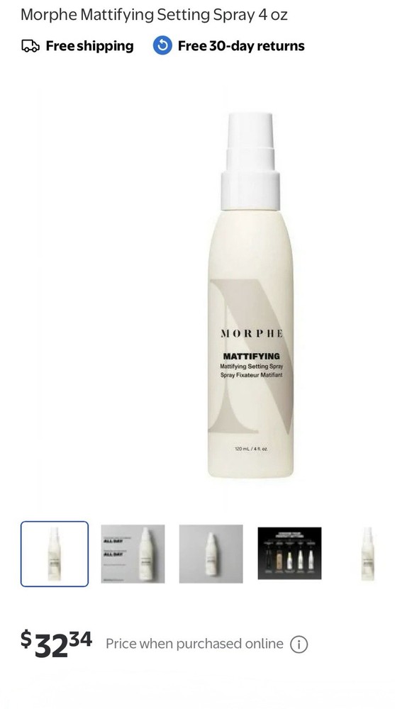 Morphe Mattifying Make-Up Setting Spray. Sweat & humidity-proof. 4 Fl. Oz.