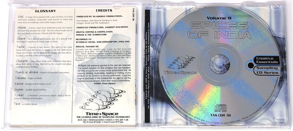 Zero-G Creative Essentials 8 Spices Of India Sample/Sound Library/Sampling CD