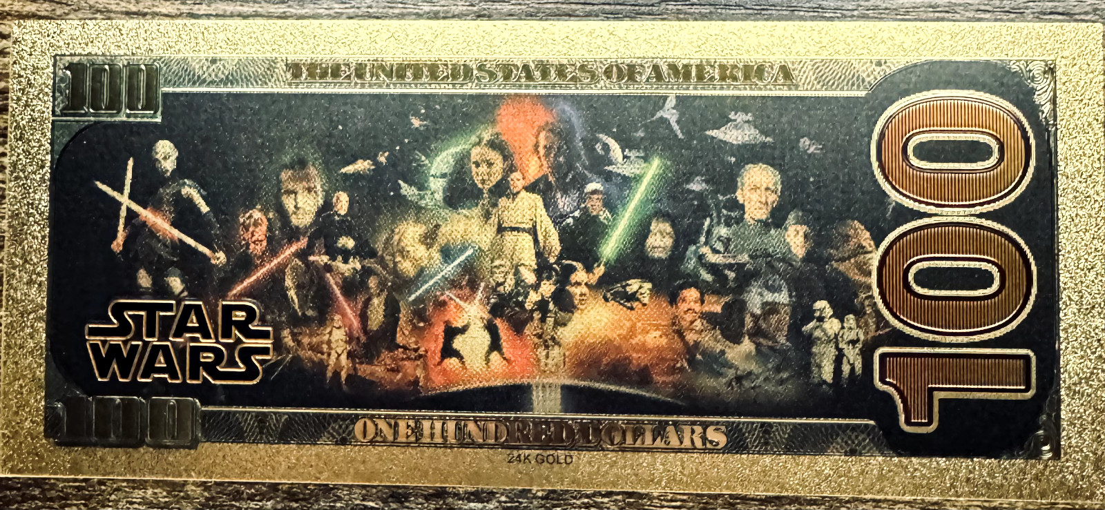 Jango Fett - Bounty Hunter Gold Star Wars Banknote Collectible Bill