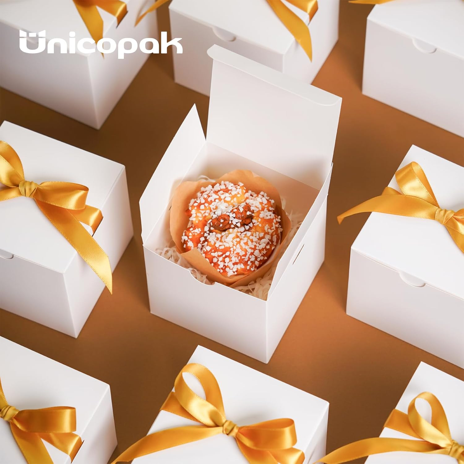 10 Pack 4X4X4 Small Gift Boxes, White Gift Boxes with Lids for Presents, Elegant