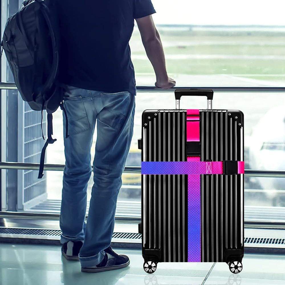 Luggage Straps for Suitcases TSA Approved-2 Pack Bright Personalized Gradient