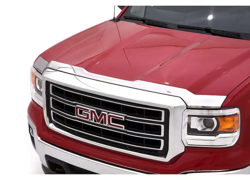 Chrome Aeroskin Hood Protector Bug Shield Deflector for 14-2018 GMC Sierra 1500