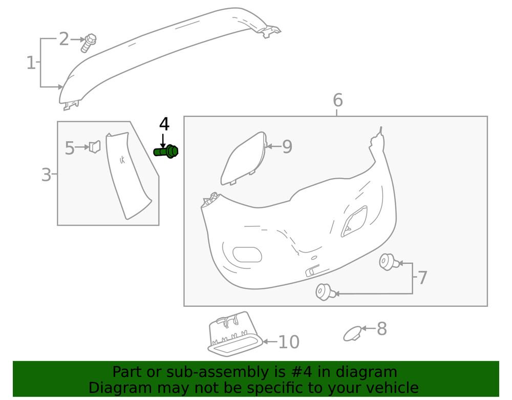 Genuine GM Side Gate Trim Pivot 42770418