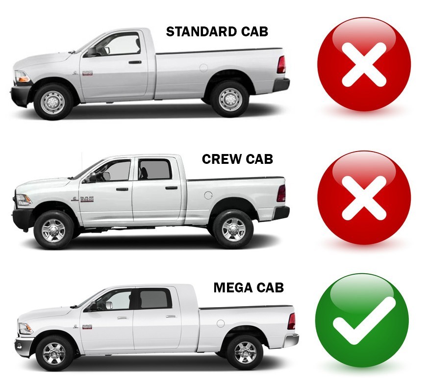 New Mega-Cab 4-Pc Rear Beltline Molding Kit / For 2006-2009 Dodge Ram Truck