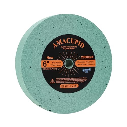 Elastic Polyurethane Buffing Wheels 6 Inch 2000 Grit. for Mirror Polished