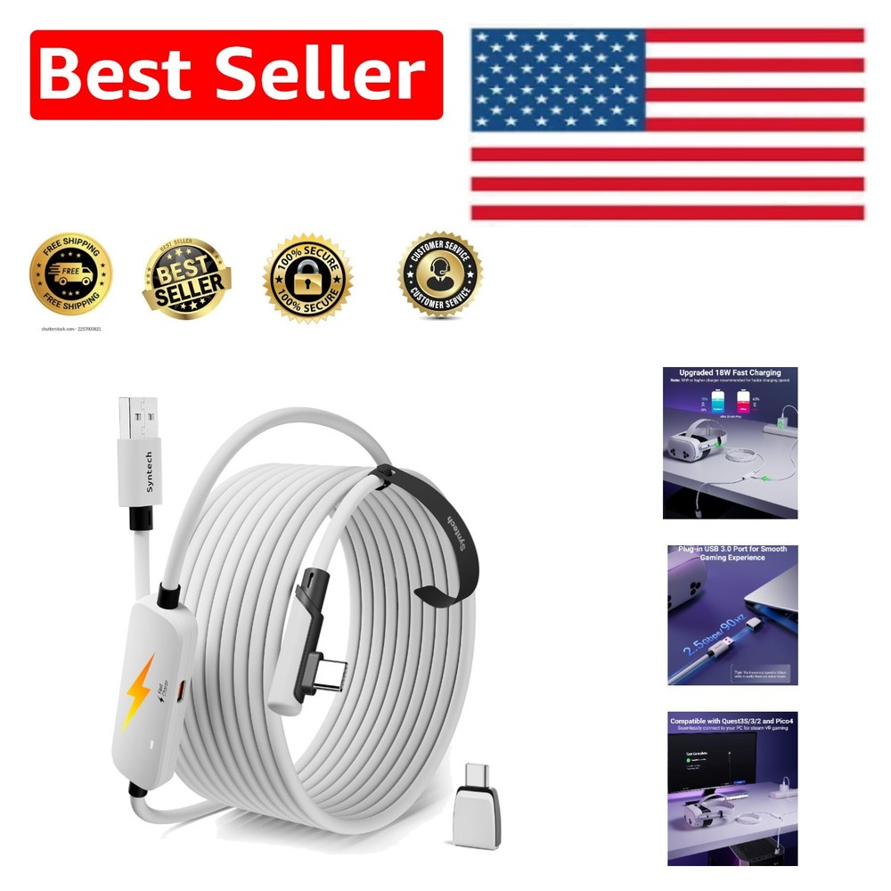 16FT VR Link Cable for Oculus/Meta Quest 3S with Fast Charging & Data Transfer