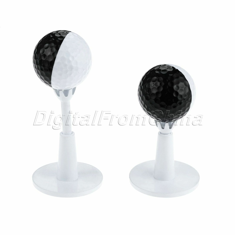 White Practice Golf Range Tees Adjustable Height Range from 2.08-2.88" 2Pc/Set