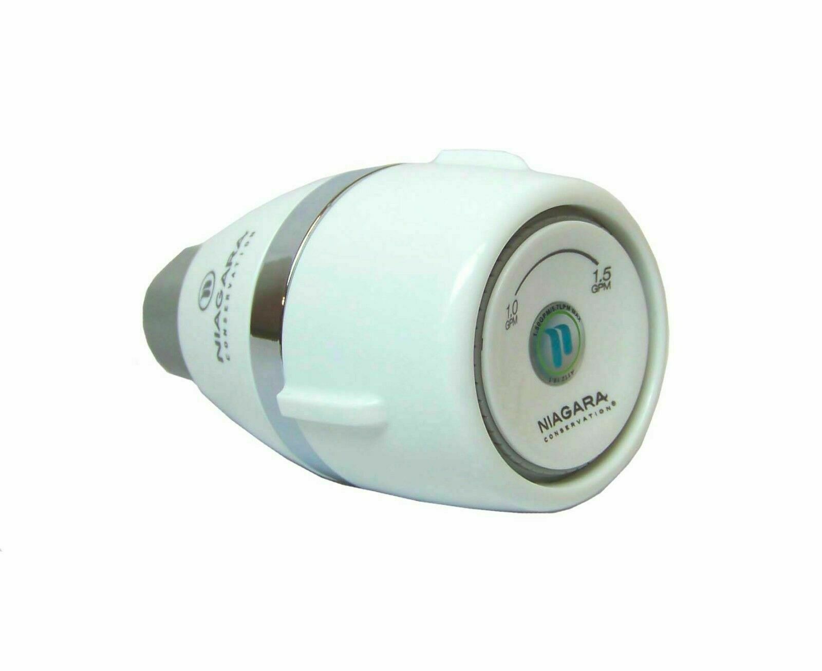 Niagara N2610 Water Saving Bi-Max 2 Flo Shower Head,Adj 1.0 GPM / 1.5 GPM, White