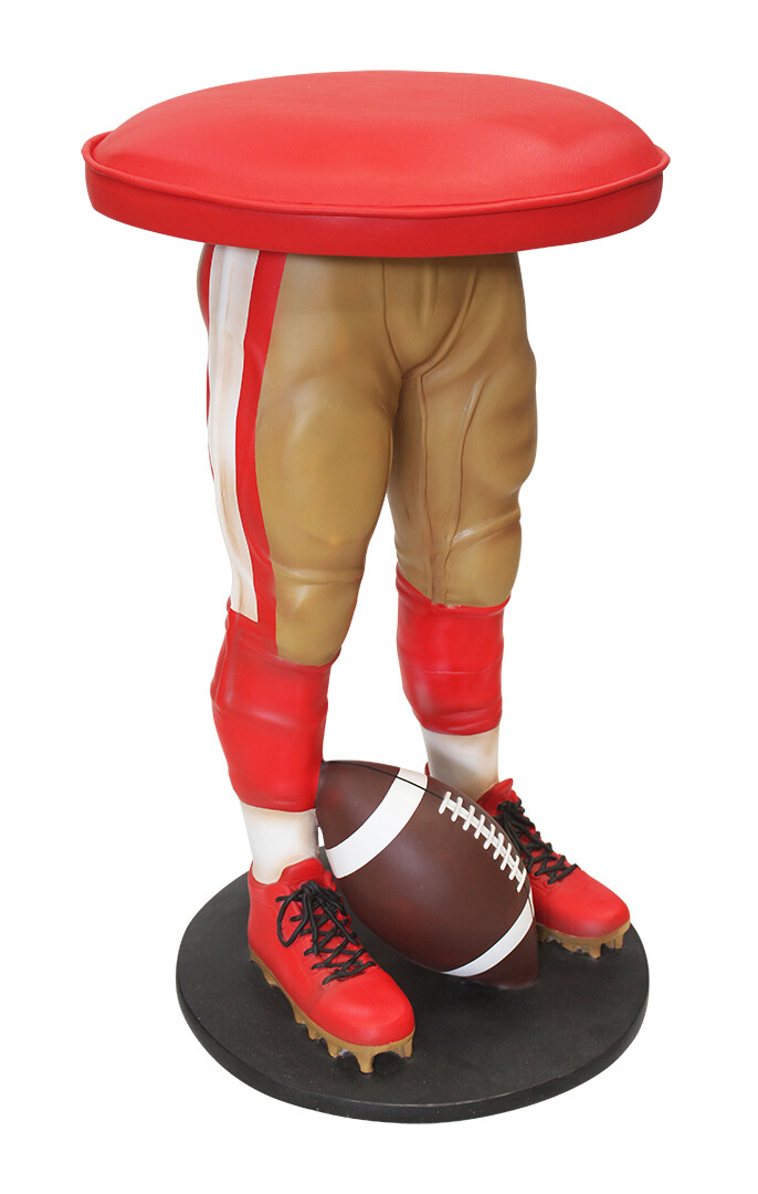Football Stool - Sports Bar Stool Football Player in Red and Gold Uniform