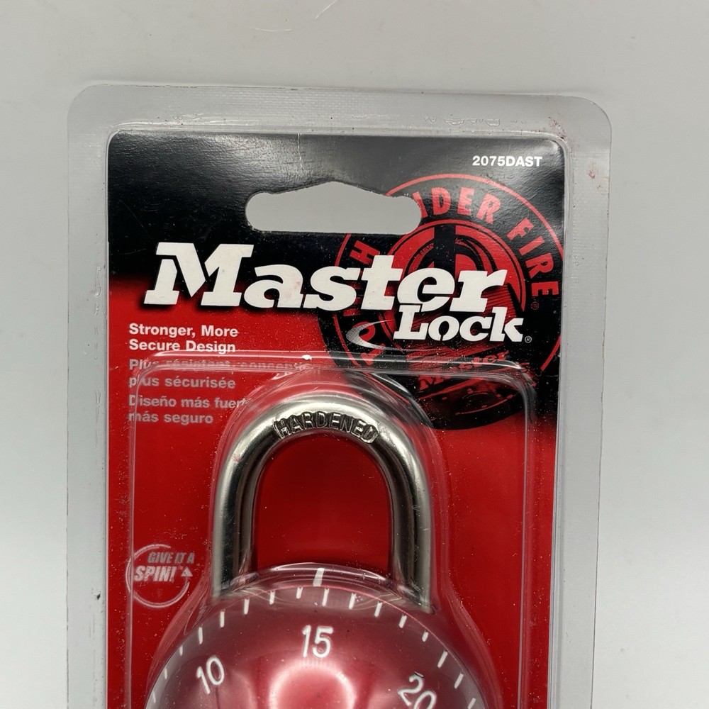 MASTER LOCK 2075DAST SPHERO Spin Combination RED Padlock NEW SEALED