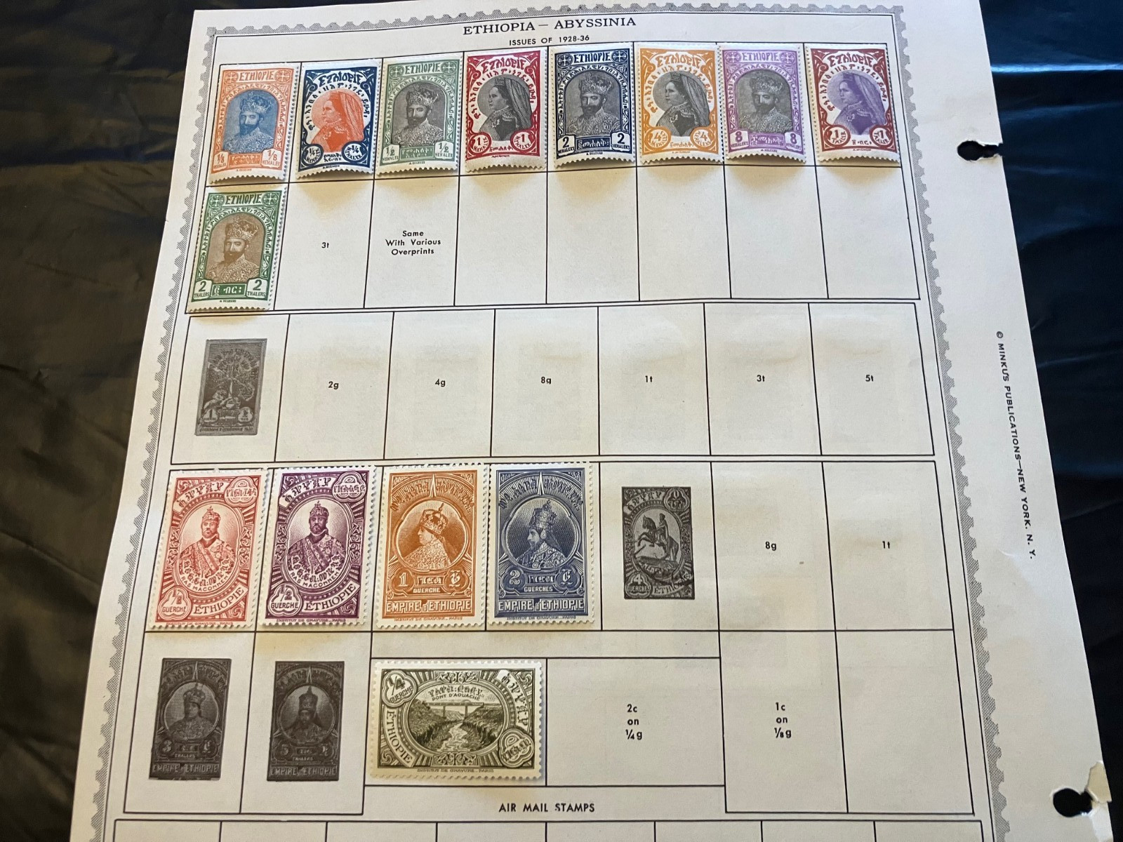 Ethiopia Collection On Album Pages