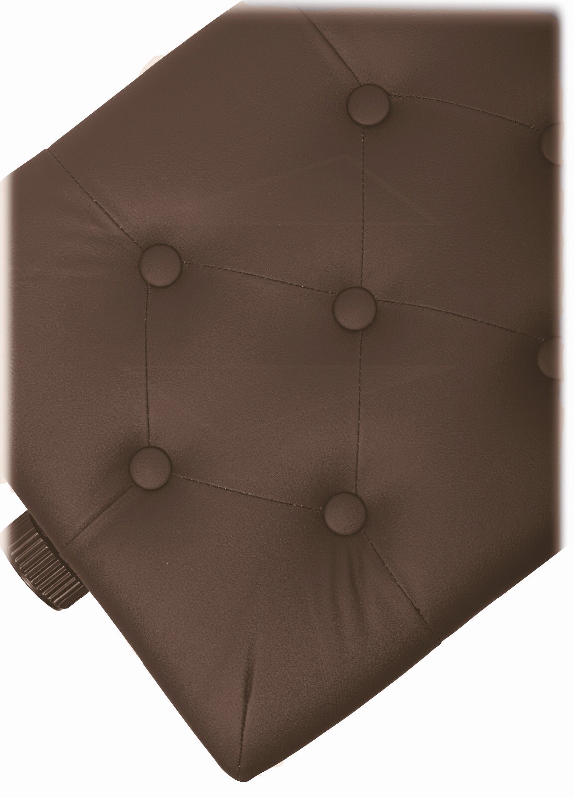 Brown Leather Piano Bench - GRIFFIN Keyboard Seat Wood Vanity Chair Guitar Stool