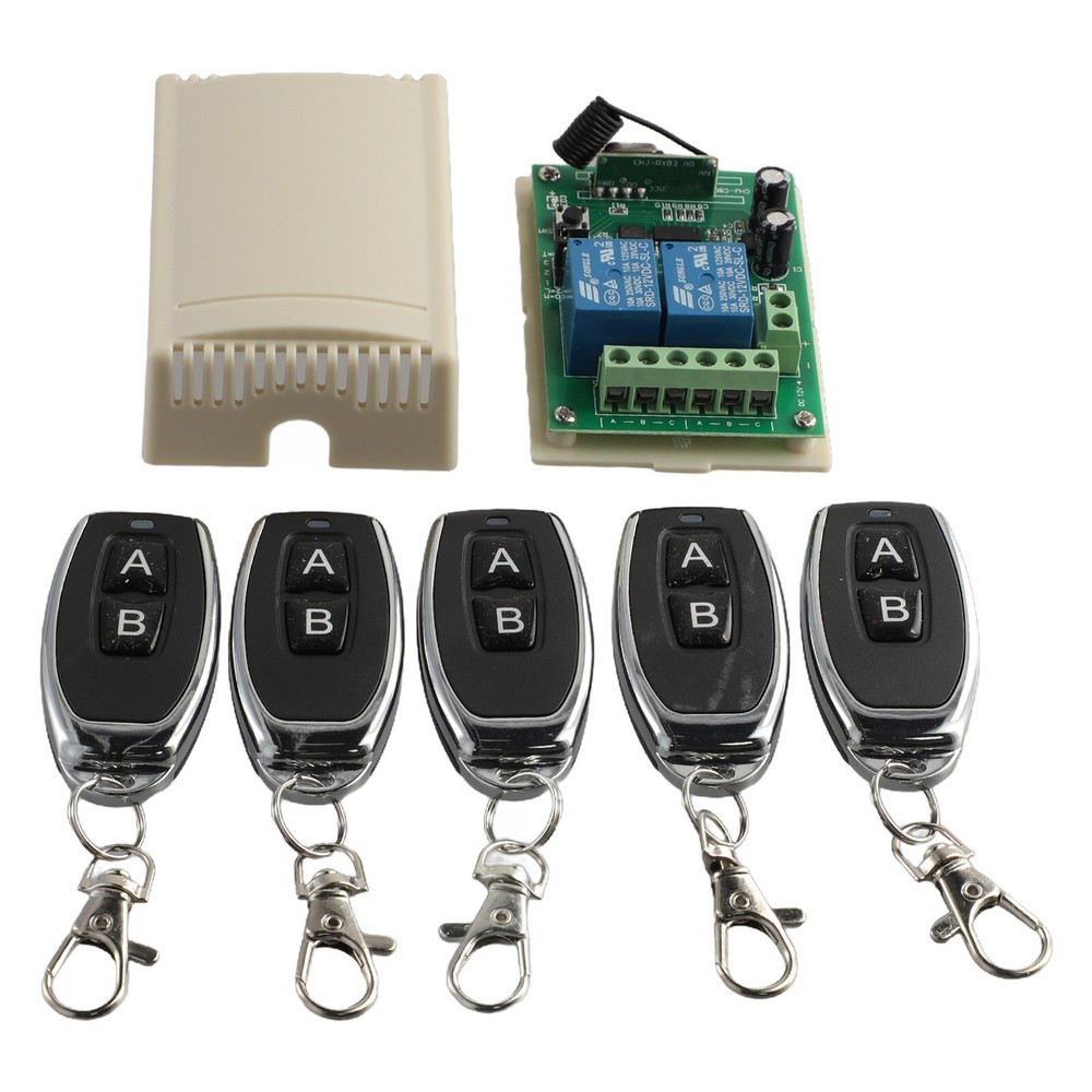2 Channel Garage Door Remote Control Switch Relay Wireless Transmitter+Receiver