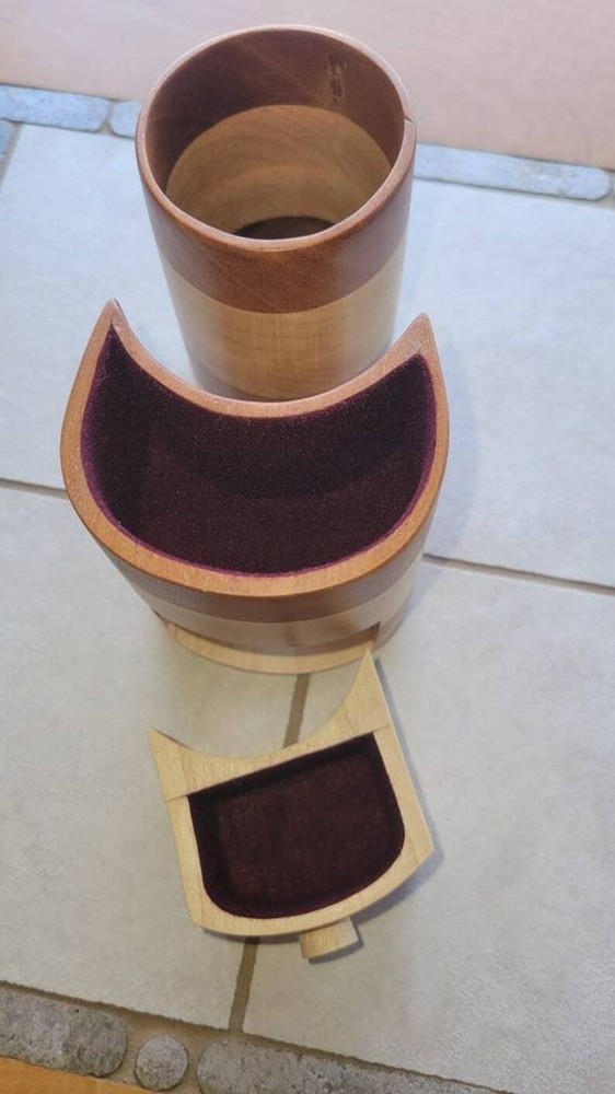 Handmade Solid Wood Small Desk Organizer Maple & Mahogany