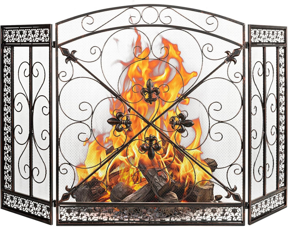 3 Panel Fireplace Screen for Fireplace Gate Decorative Fireplace Screens Stand A