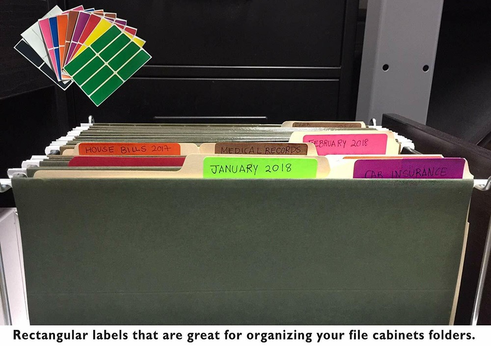 Rectangular Stickers 1.57 x 0.75 Inch for Inventory File Folders Labels 480 Pack