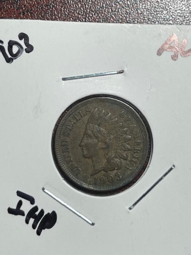 1903 Indian Head Cent Penny AU SOLID DETAILS!