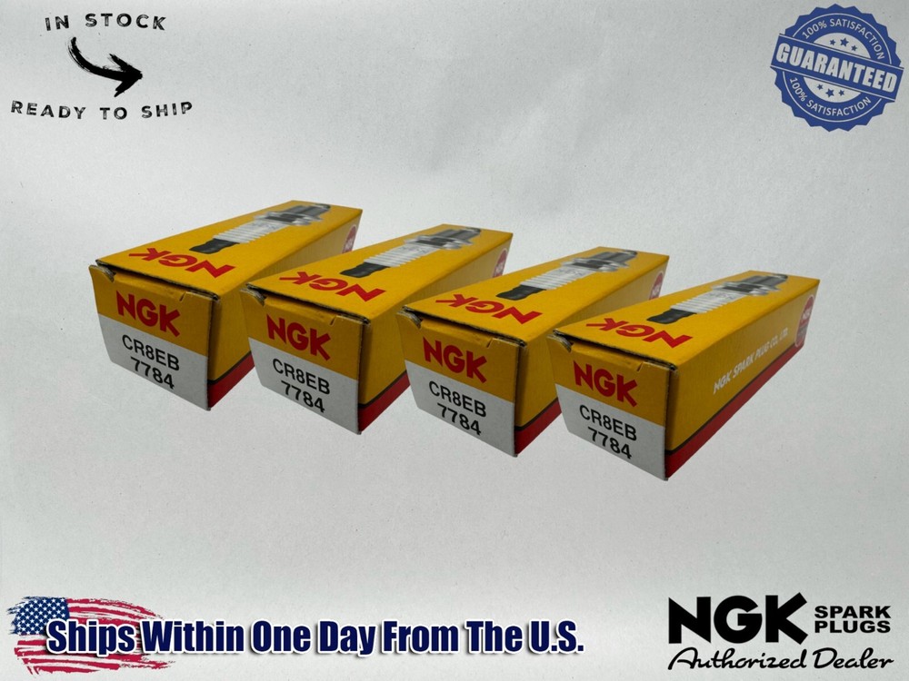 NGK Genuine OEM Authentic Spark Plugs CR8EB - 4 PACK