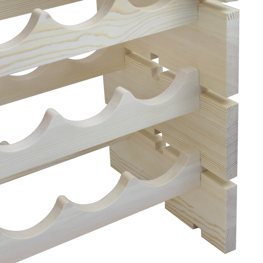 2PCS Wine Rack 72 Bottle Stackable Wine Storage Wood Display Shelf Freestanding