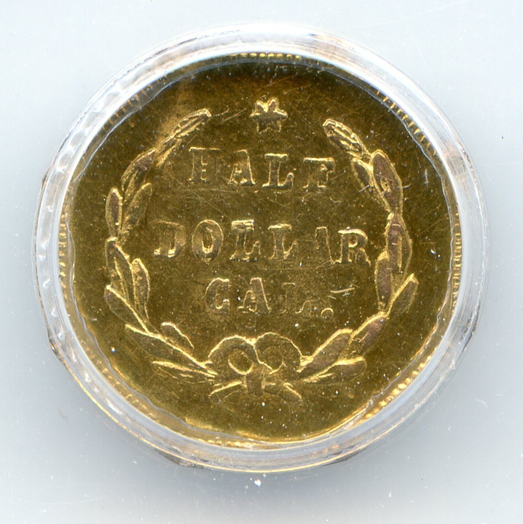 1872 G50C CALIFORNIA FRACTIONAL GOLD BG-914 / ANACS AU 58