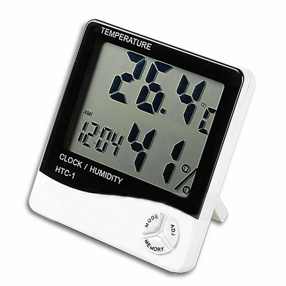 Digital LCD Thermometer Hygrometer Room Indoor Temperature Clock Humidity Meter