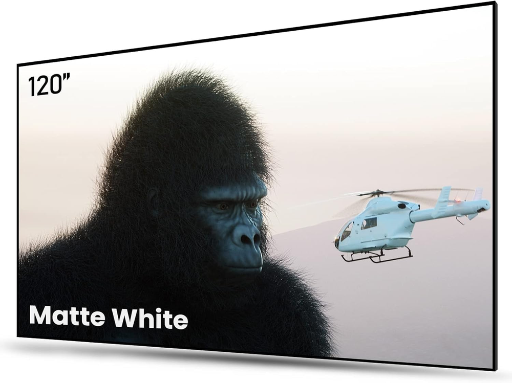 120" Fixed Frame Projector Screen, 1.3 Db Peak Gain, the Perfect Combo with LTV-