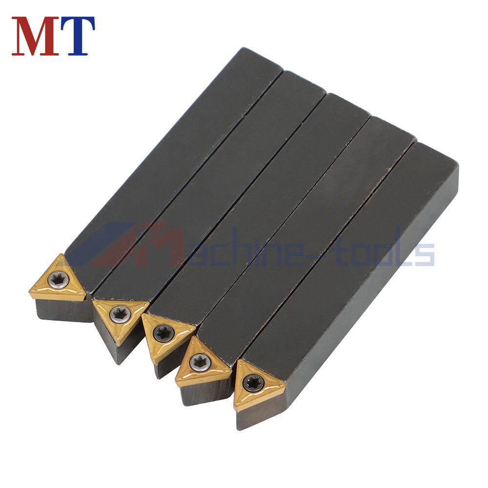 5 Pack 3/8" Lathe Indexable Carbide Insert + Turning Tooling Bit Holder Set