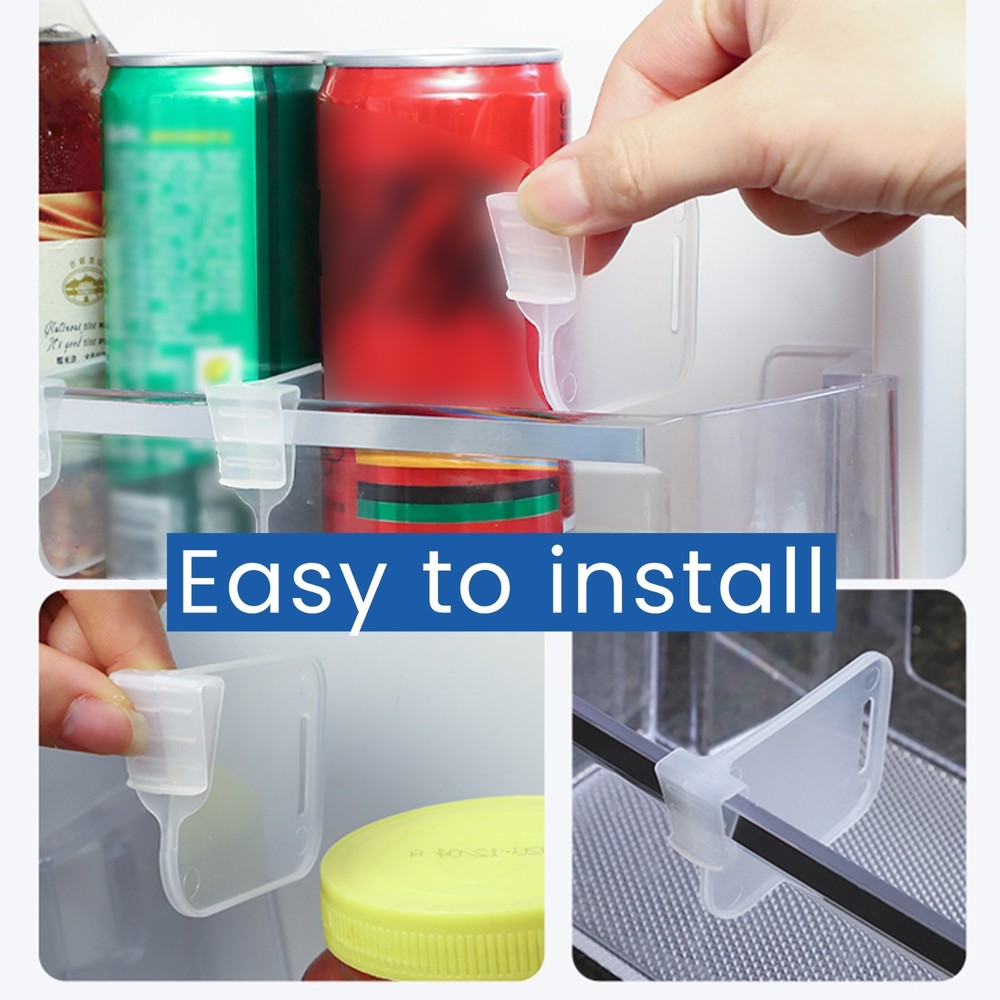 16 Pack Clear Fridge Drawer Divider Plastic Partition for Refrigerator Storage O