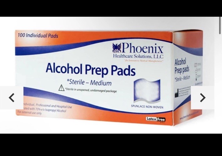 Alcohol Prep Pads with 70% Isopropyl Alcohol, 100 Count