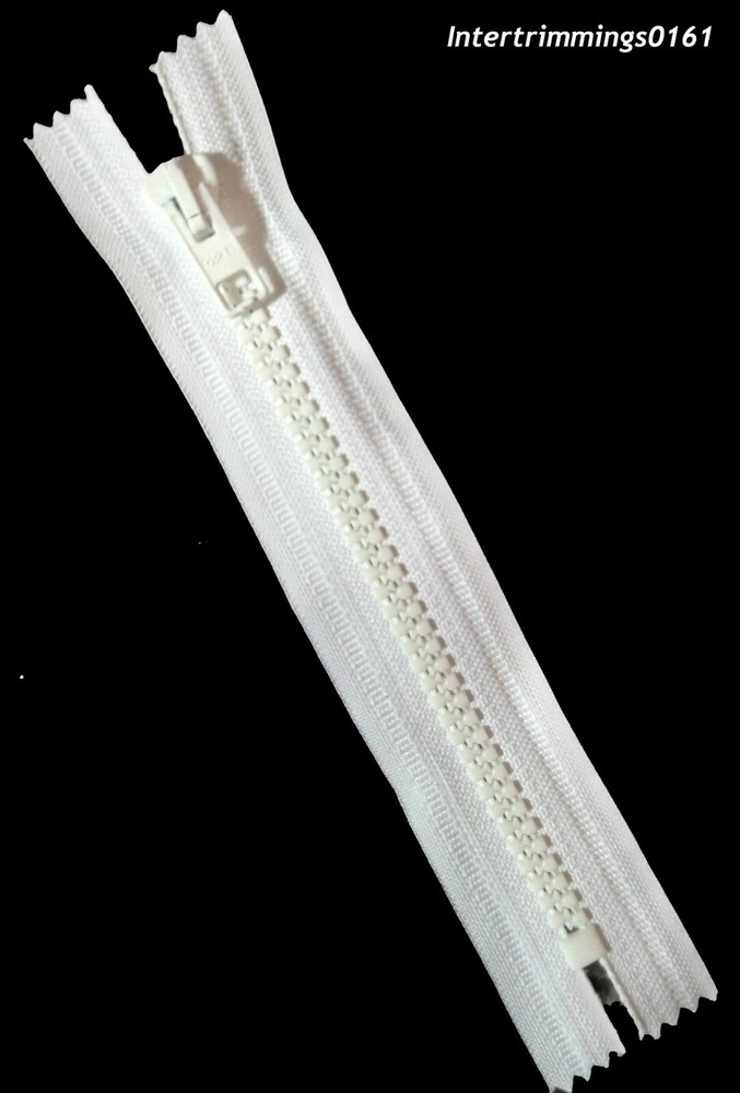 OPTI ZIP WHITE, 5" & 6", CHUNKY PLASTIC TEETH, CLOSED END, NUMB 5