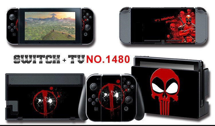 Vinyl Decal Skin Sticker Protector for Nintendo Switch Deadpool
