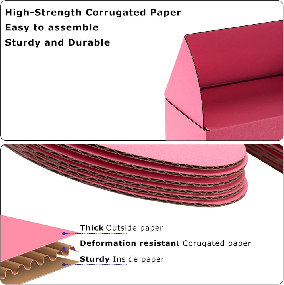 25 Pack Pink Shipping Boxes Cardboard Mailer Boxes for Packaging Gift Boxes