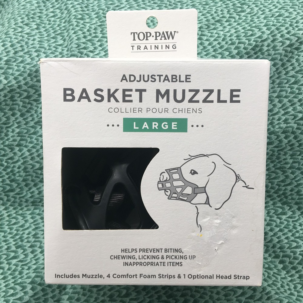 Top Paw Training Adjustable Dog/Canine Basket Muzzle (LARGE)