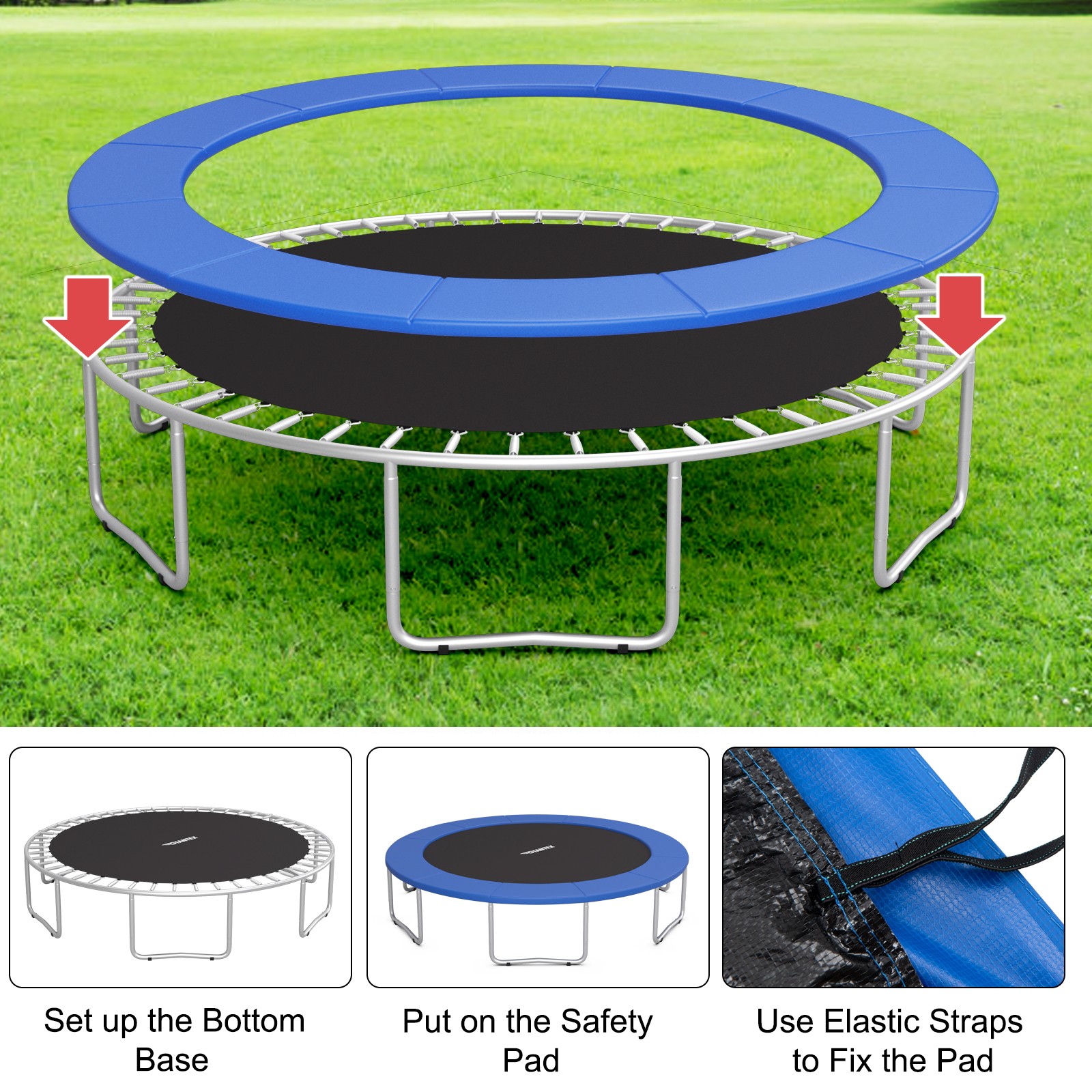 8/10/12/14/15/16FT Trampoline Replacement Safety Pad Universal Spring Cover