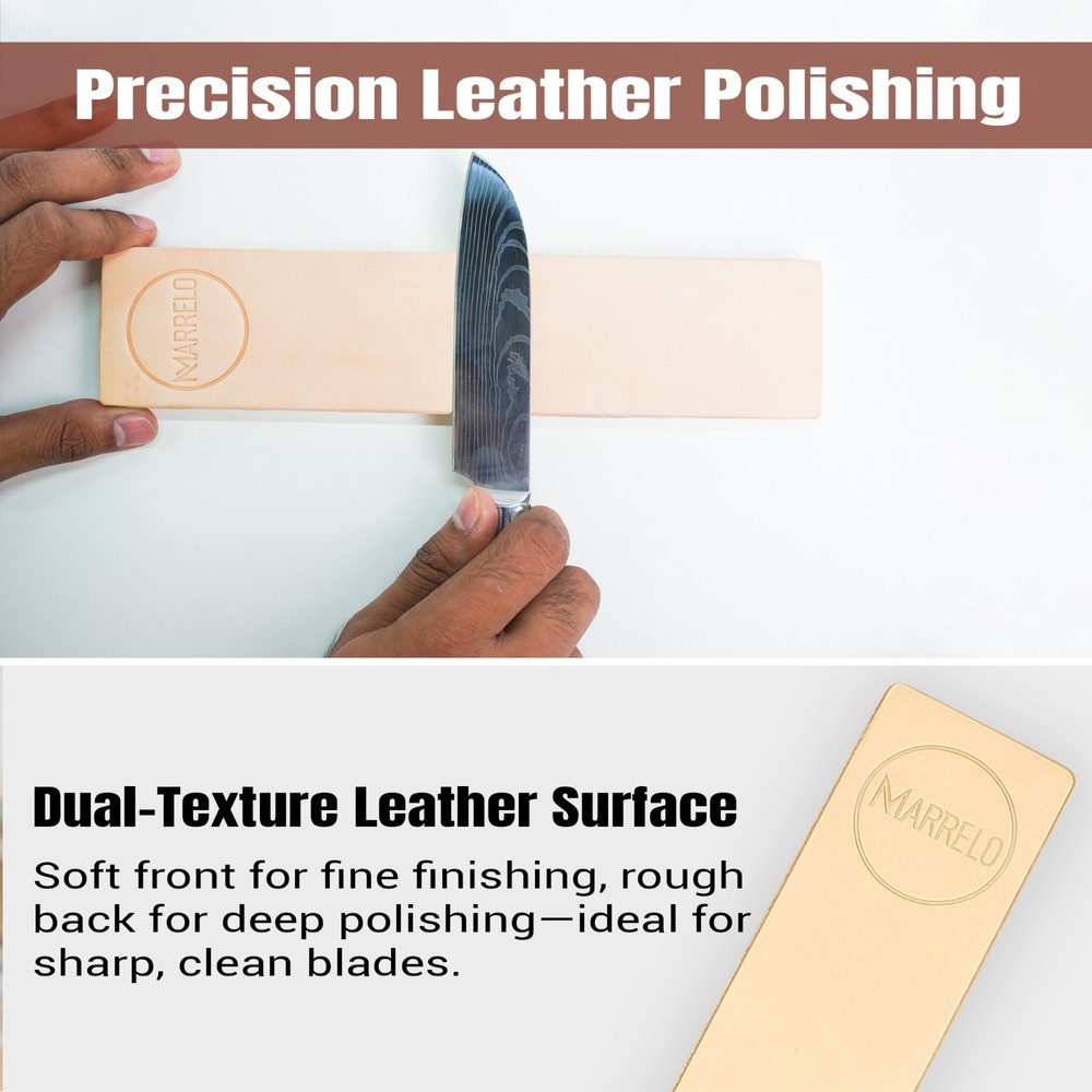 5Pcs Rolling Knife Sharpener Kit- 4 Angle Base 2 Diamond Discs and Leather Strop