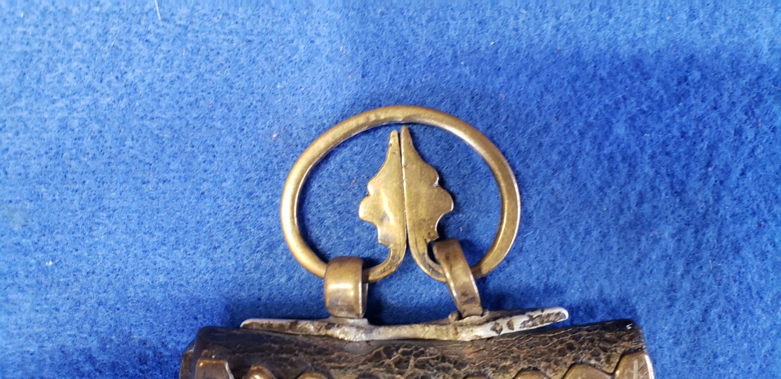 Antique Tibetan Fire, Flint Striker with Pouch Brass and Leather