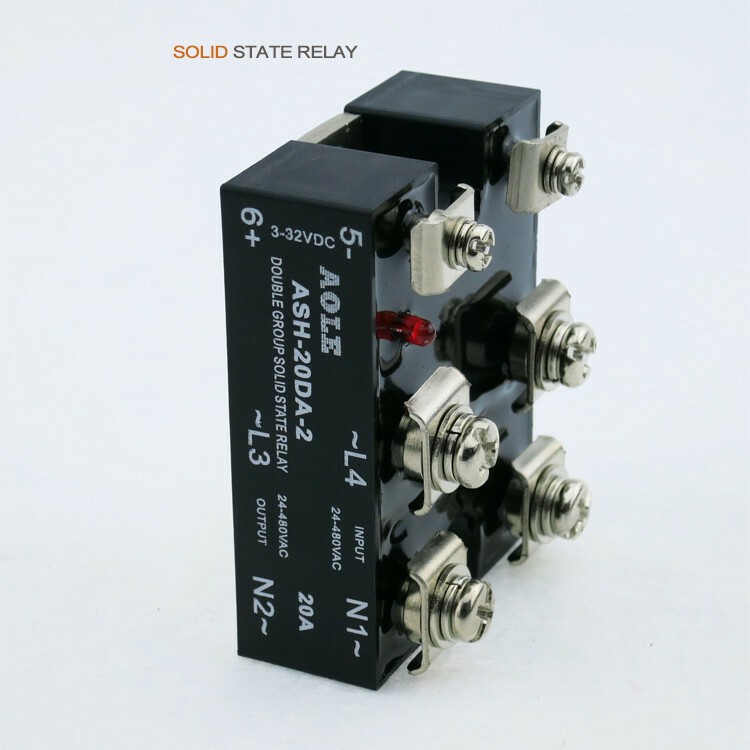 Normally open 20A two-phase solid state relay ASH-20DA-2 D4820 DC-AC