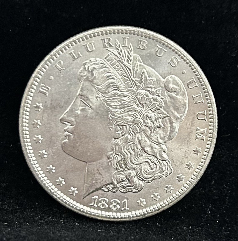 1881-S MORGAN SILVER DOLLAR, BU, Gorgeous Example