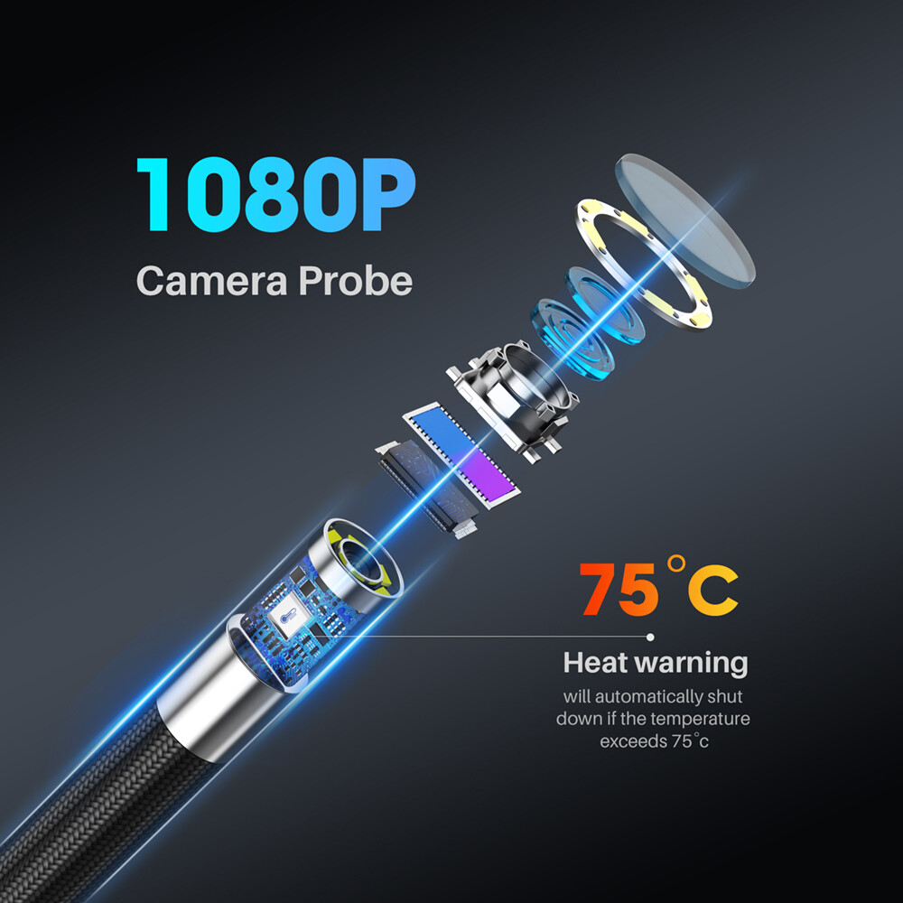 Articulating Borescope Endoscope Inspection Camera w/ Two-Way Articulation Head