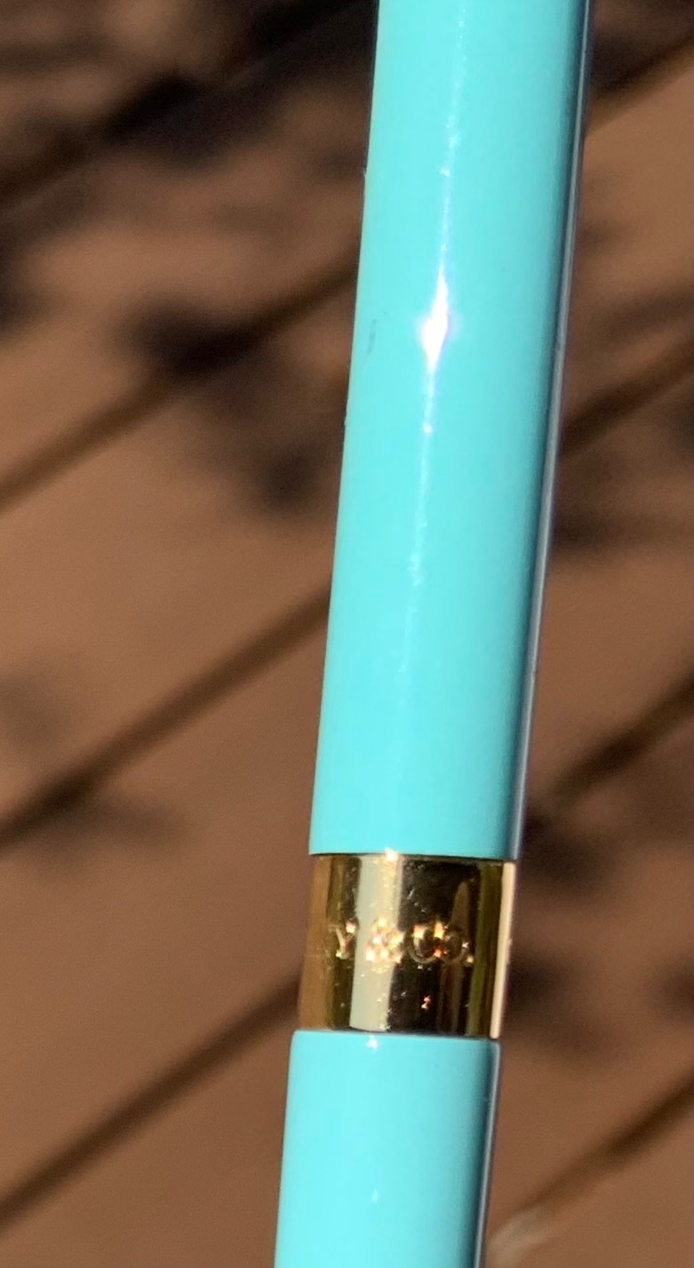 Tiffany & Co. Gold Plated & Blue Lacquer Enamel Ballpoint Pen -New in Box