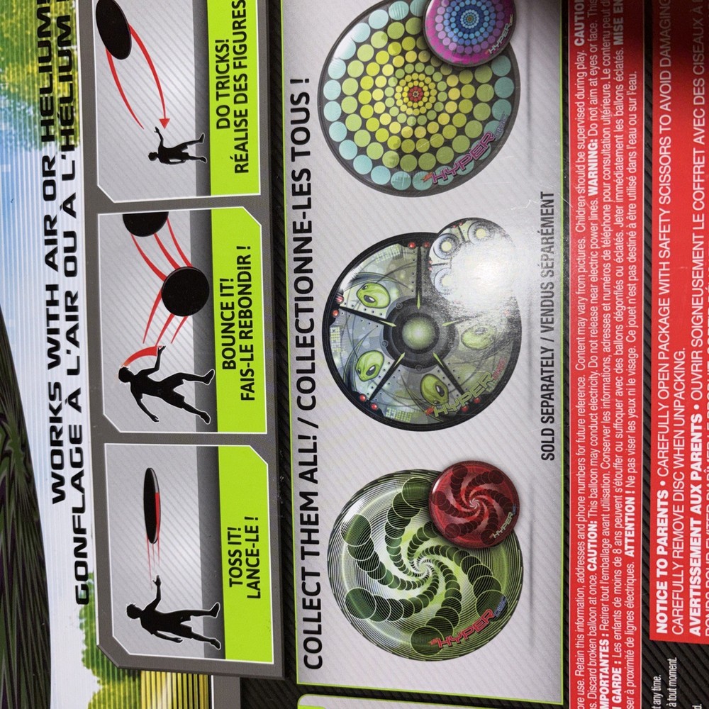 Air Hogs Hyper Disc Giant Hovering Zig Zag 3 Feet Wide NEW