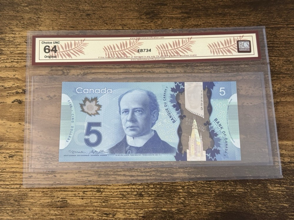 RARE CONSECUTIVE RADAR RUN - Canada $5 Frontier - HBM Pref - BCS 64 Choice UNC