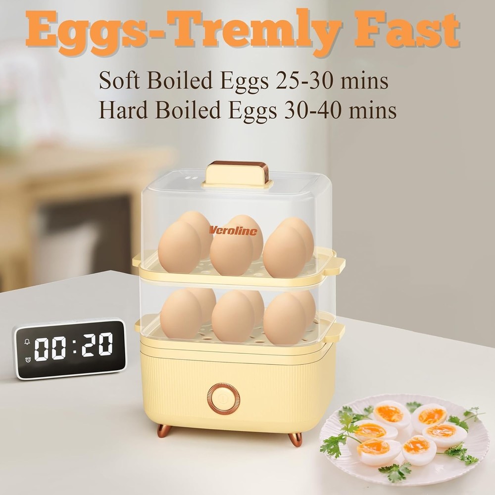 Rapid Egg Cooker 12 Egg Capacity Electric Egg Cooker Hard Boiled Eggs Soft