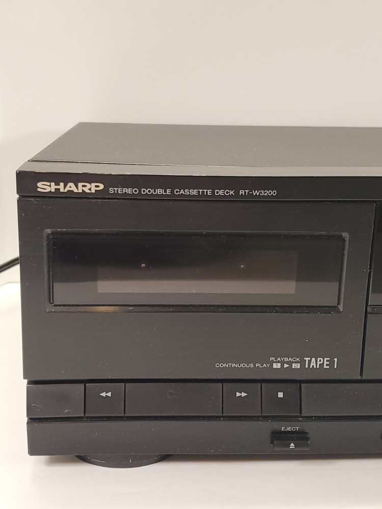 Sharp RT-W3200 Stereo Double Cassette Deck Tested No Remote