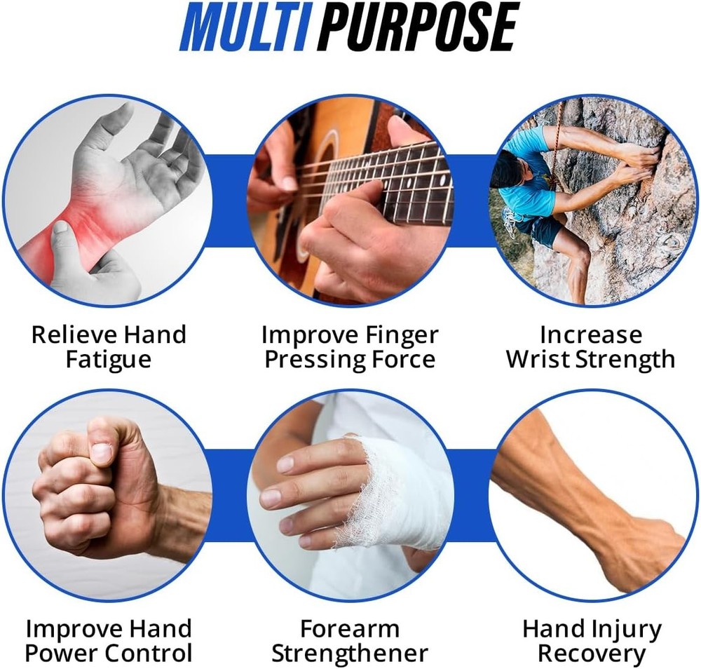 Grip Strength Trainer Kit with Finger Exerciser, Stretcher, Forearm...