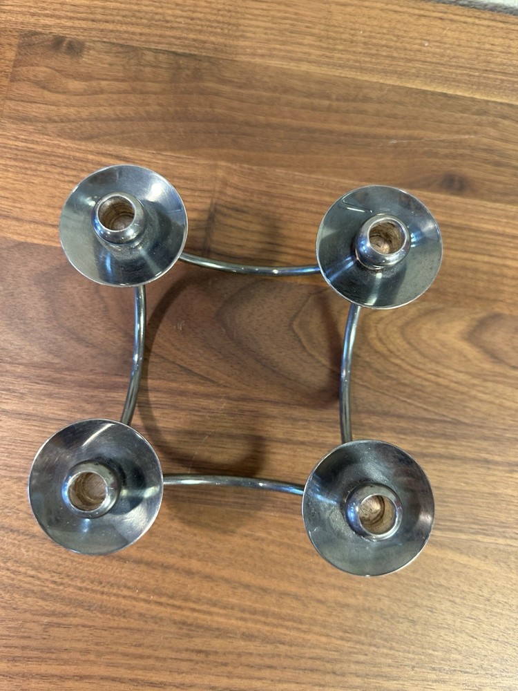 DANISH BERG SILVER PLATED TIERED CANDLE HOLDER MCM- MARKED!