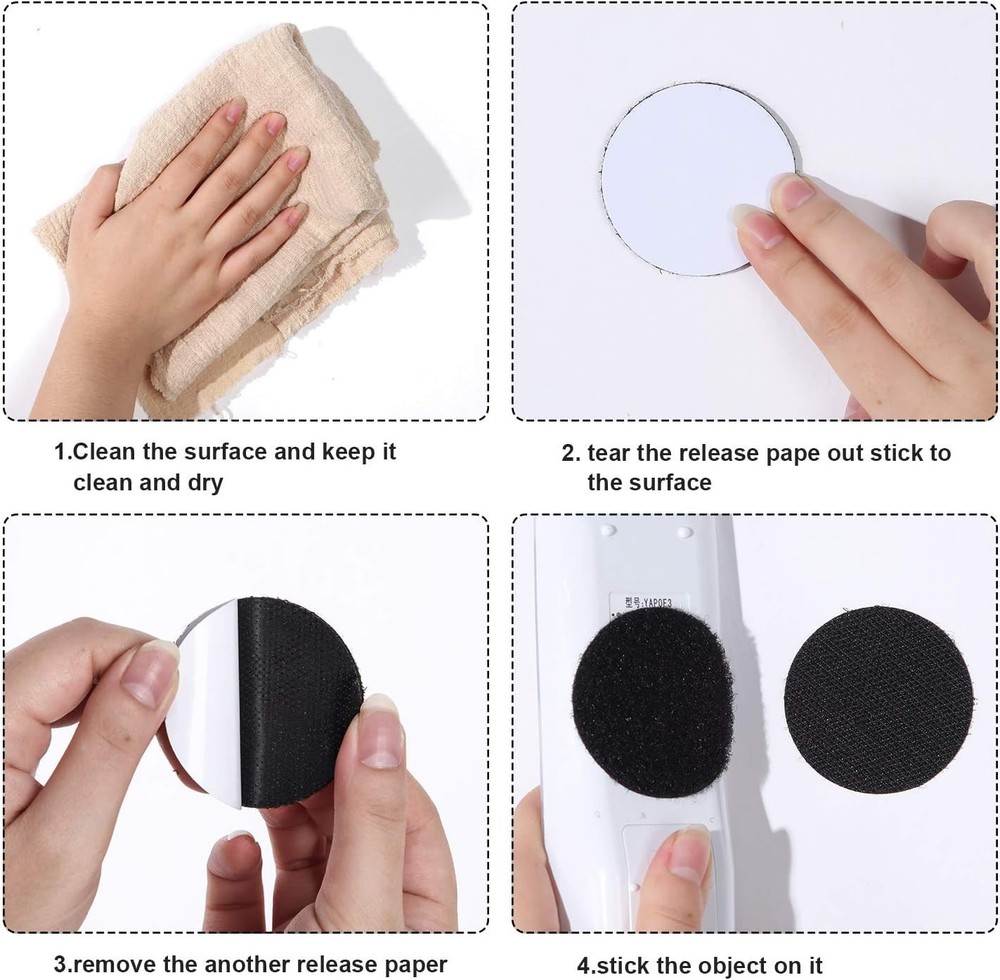 Reusable 2-Inch Nylon Hook and Loop Dots - Waterproof & Self-Sticky Assortment
