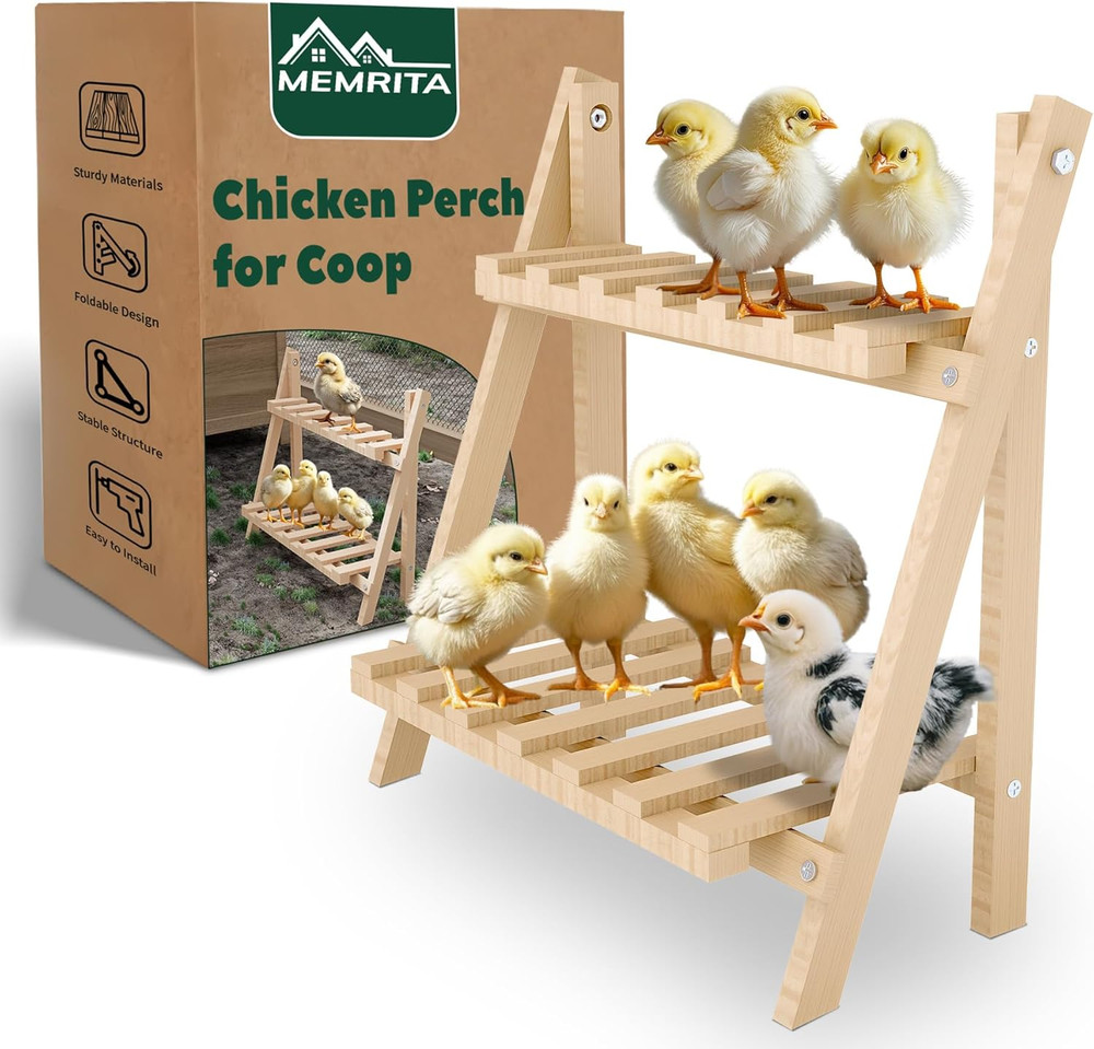 Chicken Perch,Strong Chicken Roosting Bars for Coop and Brooder,Foldable Chic...