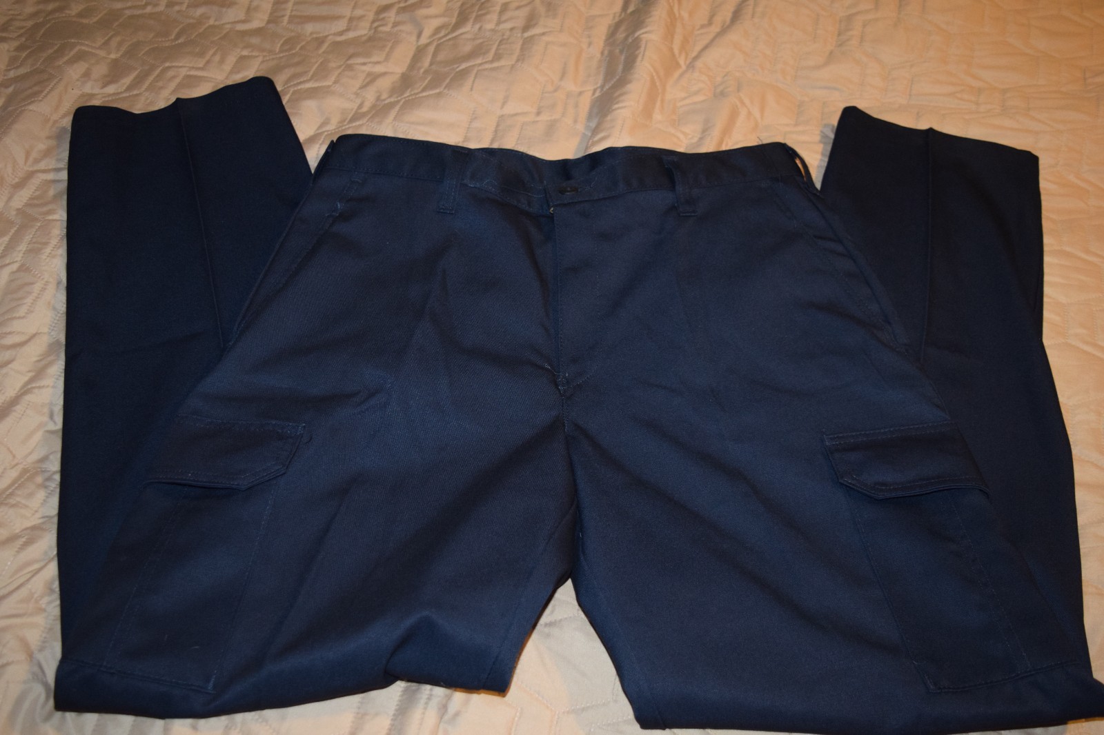 CINTAS COMFORT FLEX NAVY BLUE CARGO WORKS PANTS 270-20, 34x34, 40x32